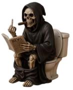 Prachtig beeldje Skelet op toilet (10cm), Verzamelen, Beelden en Beeldjes, Ophalen of Verzenden, Nieuw