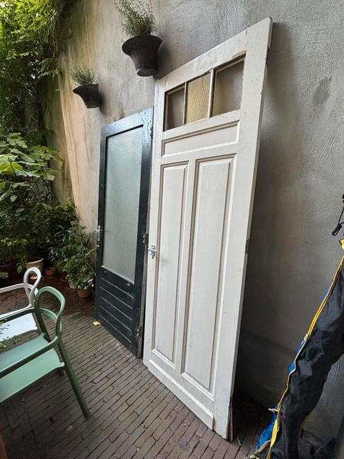 Originele 19e-eeuwse paneeldeur & stevige tuindeur, Doe-het-zelf en Verbouw, Deuren en Horren, Gebruikt, Binnendeur, 215 cm of meer