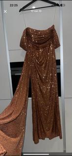 Koper/ bruine galajurk avondjurk met pailletten, Kleding | Dames, Gelegenheidskleding, Maat 38/40 (M), Galajurk, Bruin, Ophalen of Verzenden