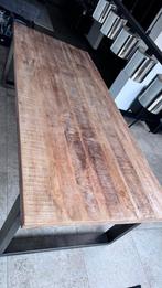 Mangohouten Tafel 100x240cm - Stalen U Poten, Huis en Inrichting, Tafels | Eettafels, Vijf personen of meer, Rechthoekig, Overige houtsoorten