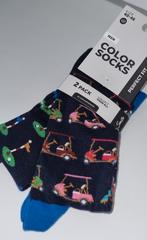 Color socks impulsfashion met golf print nieuw Maat 40-46, Nieuw, Blauw, Ophalen of Verzenden, Impulsfashion