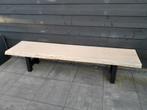 Nieuwe eiken tuinbank met stalen poten te koop, Tuin en Terras, Tuinbanken, Ophalen of Verzenden, Nieuw, Hout