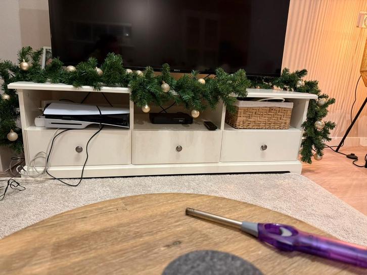 Witte TV Meubel, Huis en Inrichting, Kasten | Televisiemeubels, Zo goed als nieuw, Minder dan 100 cm, 25 tot 50 cm, Ophalen