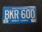 Kentekenplaat licenseplate Michigan Great Lakes 1993 USA, Verzenden, Gebruikt, Auto's
