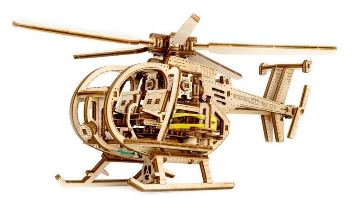 3D Houten Puzzel Helicopter - DIY Wood Color Collection, Hobby en Vrije tijd, Denksport en Puzzels, Nieuw, Rubik's of 3D-puzzel