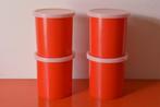 Set van 4 retro vintage kunststof jaren 70 voorraadbussen, Huis en Inrichting, Keuken | Potten en Pannen, Ophalen of Verzenden