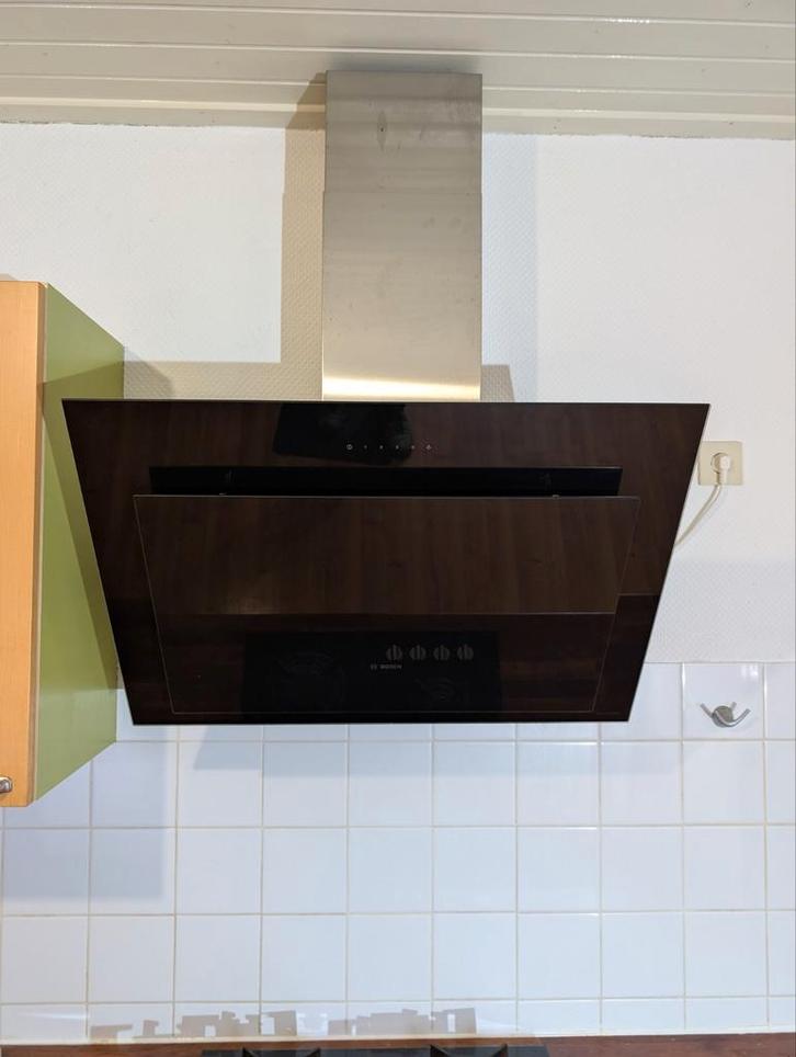Bosch Schuine Afzuigkap Zwart 80cm DWK87CM65, Witgoed en Apparatuur, Afzuigkappen, Gebruikt, Inbouw, Wandschouwkap, 400 tot 600 m³ per uur