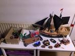 Playmobil Piraten boot, bootjes, vlot en veel klein spul, Complete set, Gebruikt, Ophalen of Verzenden