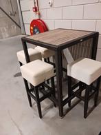 Hoge tafel met 4 krukken, Huis en Inrichting, Tafels | Statafels, Ophalen, Zo goed als nieuw