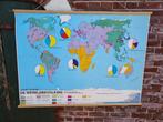 Schoolkaart met overzicht van de wereldbevolking., Ophalen of Verzenden, Aardrijkskunde
