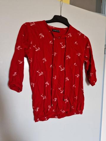 Mooie dames kleurrijke rode & print blouse Charcoal maat XL beschikbaar voor biedingen
