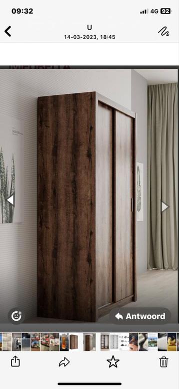 Mooie houten schuifdeurkast nieuw in doos