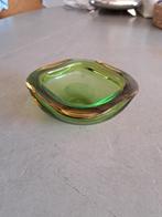 Murano Sommerso schaal, groengeel, vintage design, Ophalen of Verzenden