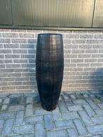 Zwarte stenen vaas, Tuin en Terras, Bloembakken en Plantenbakken, Ophalen, Tuin, Steen, Rond