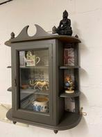 Vitrine hangkastje gerestyled, Ophalen, Met plank(en), Minder dan 50 cm, Zo goed als nieuw