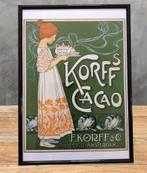 [Poster in Frame] KORFF'S CACAO Jugendstil Art Nouveau ., Nieuw, Verzenden