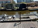 Aluminium platbodem + zeil en kussens, Watersport en Boten, Platbodems, Ophalen, Gebruikt, Aluminium, Benzine