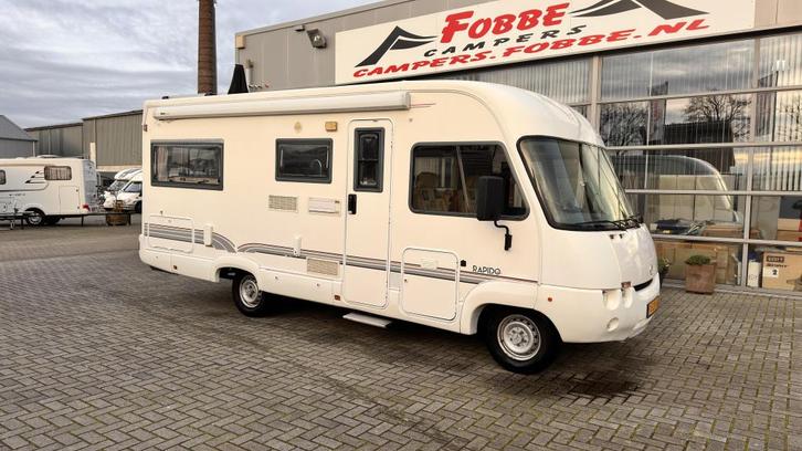 Zeer Strakke Youngtimer op MB De Rapido Le Randonneur 970M, Caravans en Kamperen, Campers, Bedrijf, tot en met 4, Half-integraal