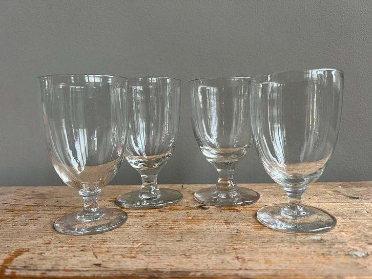 4 Antieke Glazen - kerst diner dessert, Antiek en Kunst, Antiek | Glas en Kristal, Ophalen