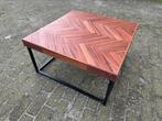 Salontafel mahonie visgraat, Ophalen, Rond, 50 tot 100 cm, Zo goed als nieuw