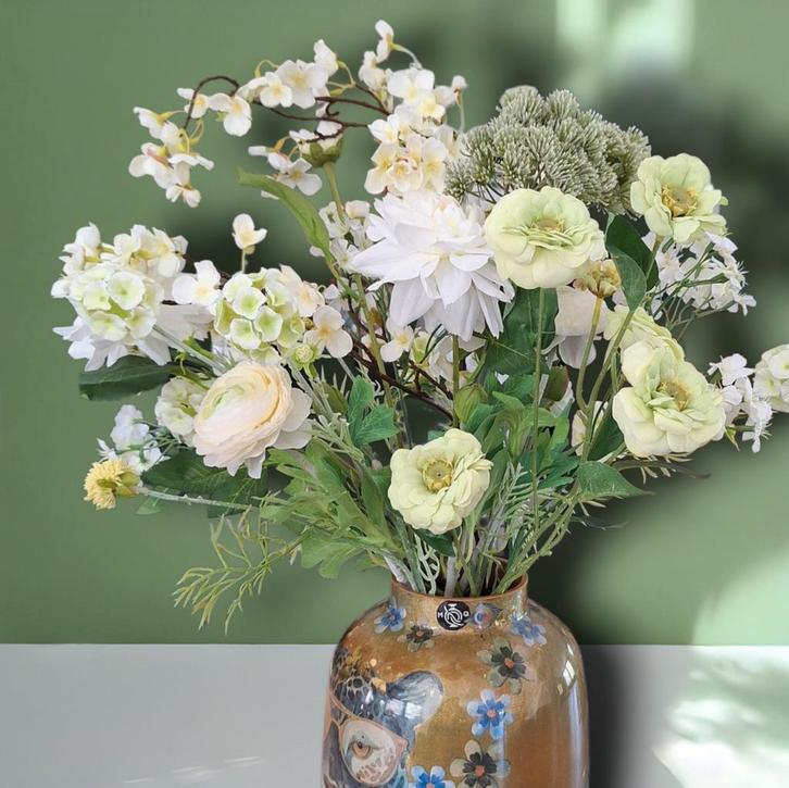 Wit kunstboeket - kunstbloemen, Huis en Inrichting, Woonaccessoires | Droogbloemen, Nieuw, Ophalen of Verzenden