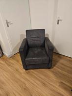 Zwarte leren fauteuil, Huis en Inrichting, Fauteuils, Ophalen, Zo goed als nieuw, 50 tot 75 cm, Leer