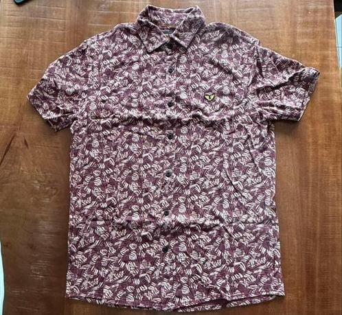 PME Legend Overhemd – Rood met Bladprint – Maat M, Kleding | Heren, Polo's, Zo goed als nieuw, Maat 48/50 (M), Rood, Ophalen of Verzenden