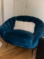 Comfortabele donkerblauwe schelp stoel, Minder dan 75 cm, Ophalen of Verzenden, Zo goed als nieuw, Stof