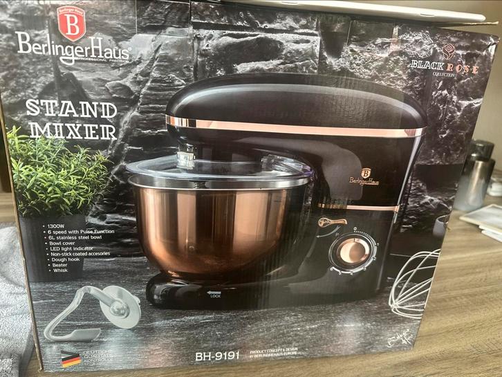 BerlingerHaus BH-9191 keukenmixer  Black&Rose collection, Witgoed en Apparatuur, Keukenmixers, Zo goed als nieuw, 4 liter of meer