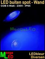 LED tuin lamp spot wandlamp Tuinspot LEDspot 5W 230V Blauw, Huis en Inrichting, Lampen | Spots, Metaal of Aluminium, Nieuw, Ophalen of Verzenden
