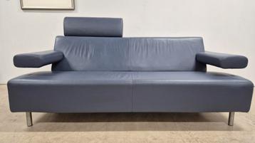 Prachtige blauwe leren Cloak Pacific 3 zits top design bank  beschikbaar voor biedingen