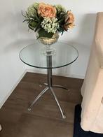 bijzettafel glas, Huis en Inrichting, Tafels | Bijzettafels, Minder dan 55 cm, Rond, Ophalen, 45 tot 60 cm