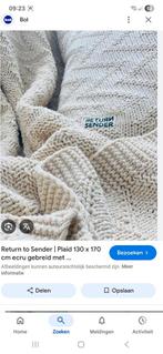 Plaid handgemaakt zware kwaliteit ecru, Huis en Inrichting, Ophalen of Verzenden, Zo goed als nieuw