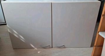 bruynzeel Witte dubbele bovenkast.120x 32cm(30cm)x70 cm .