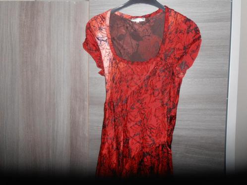 Tone Barker Silk jurk xl, Kleding | Dames, Jurken, Gedragen, Maat 46/48 (XL) of groter, Rood, Onder de knie, Ophalen of Verzenden