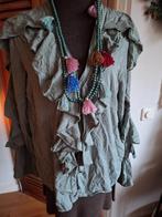 Blouse met roesjes maat l xl, Kleding | Dames, Ophalen of Verzenden, Zo goed als nieuw, Maat 46/48 (XL) of groter, Groen