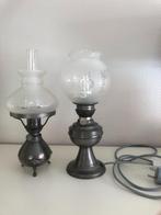 Stel tinnen lampen, Huis en Inrichting, Ophalen, Zo goed als nieuw, Minder dan 50 cm