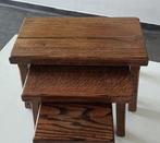 vintage eiken mimiset nest tafels bijzettafels brutalisme, Ophalen of Verzenden