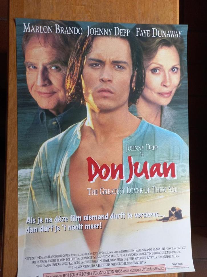 filmposter Don Juan met Johnny Depp, Verzamelen, Posters, Zo goed als nieuw, Film en Tv, A1 t/m A3, Ophalen of Verzenden