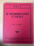 Kell - 30 Interpretative Studies Klarinet, Muziek en Instrumenten, Gebruikt, Klassiek, Ophalen of Verzenden, Klarinet