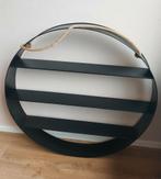 Rond zwart stalen wandrek met touw, Huis en Inrichting, Ophalen