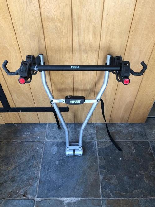 Thule fietsdrager Xpress 970 met frame adapter, Auto diversen, Fietsendragers, Gebruikt, Trekhaakdrager, 2 fietsen, Ophalen