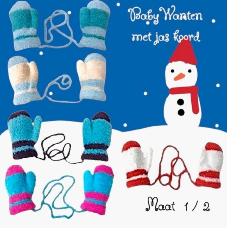 Baby / Kind Winter wanten handschoenen met koord - 1-3 yrs., Kinderen en Baby's, Kinderkleding | Mutsen, Sjaals en Handschoenen