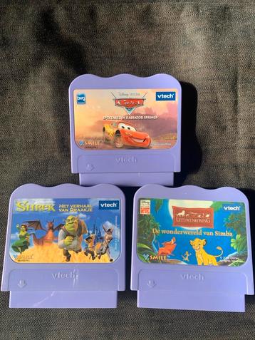 VTech V.Smile Cartridges - Cars, Shrek, Leeuwenkoning beschikbaar voor biedingen