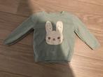 Babykleding meisje trui groen konijn maat 86, Meisje, Zo goed als nieuw, Truitje of Vestje, Verzenden