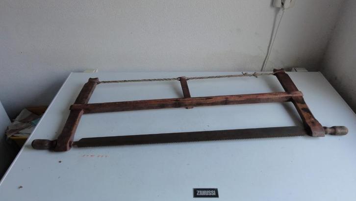 Spanzaag, houtzaag, antiek, hout, Antiek en Kunst, Antiek | Gereedschap en Instrumenten, Ophalen of Verzenden