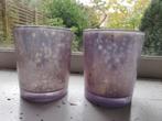Waxinelichthouders bewerkt glas 2 stuks en dromenvanger, Ophalen of Verzenden, Nieuw, Grijs, Minder dan 25 cm