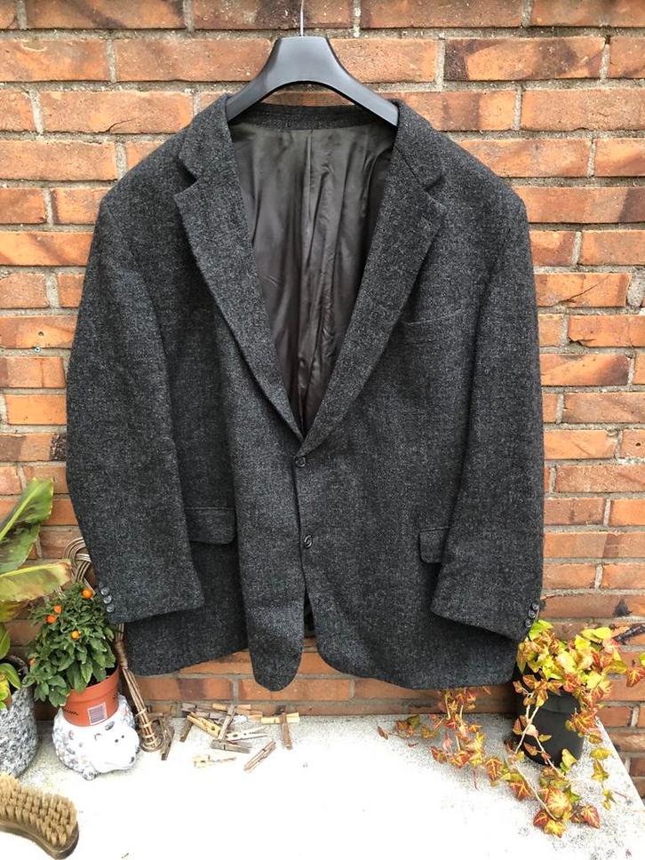 Harris Tweed wollen jas, maat XXXL, Kleding | Heren, Kostuums en Colberts, Gedragen, Overige maten, Grijs, Ophalen of Verzenden