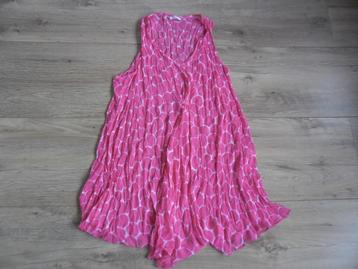 Miss Etam Roze/Wit Doorschijnende Top Met Print Maat 44 beschikbaar voor biedingen