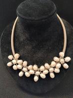 Vintage ketting met dik barok zoetwater parel, Sieraden, Tassen en Uiterlijk, Kettingen, Verzenden, Wit, Zo goed als nieuw, Steen of Mineraal